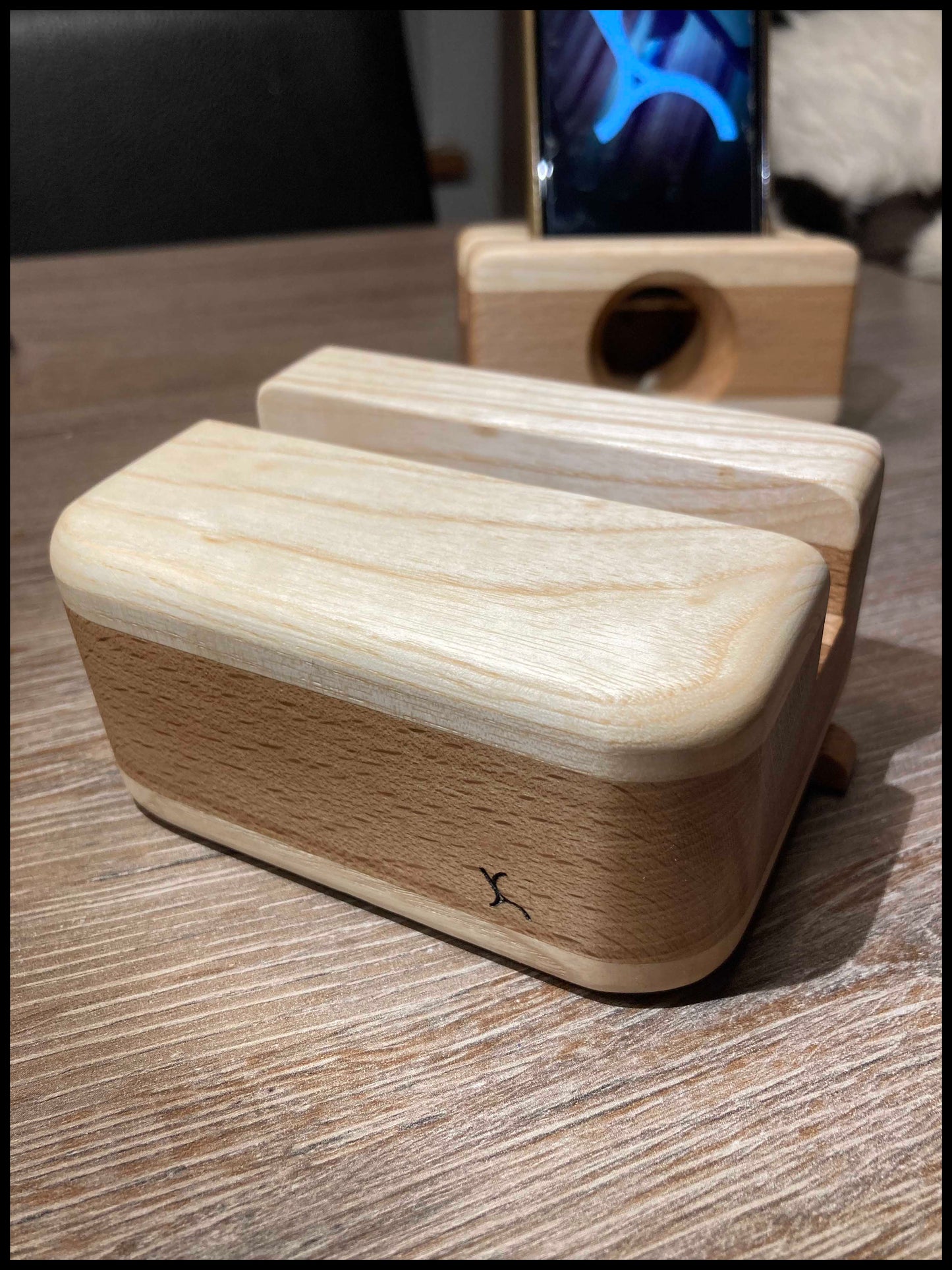 Enceinte passive en bois massif de hêtre et d'érable