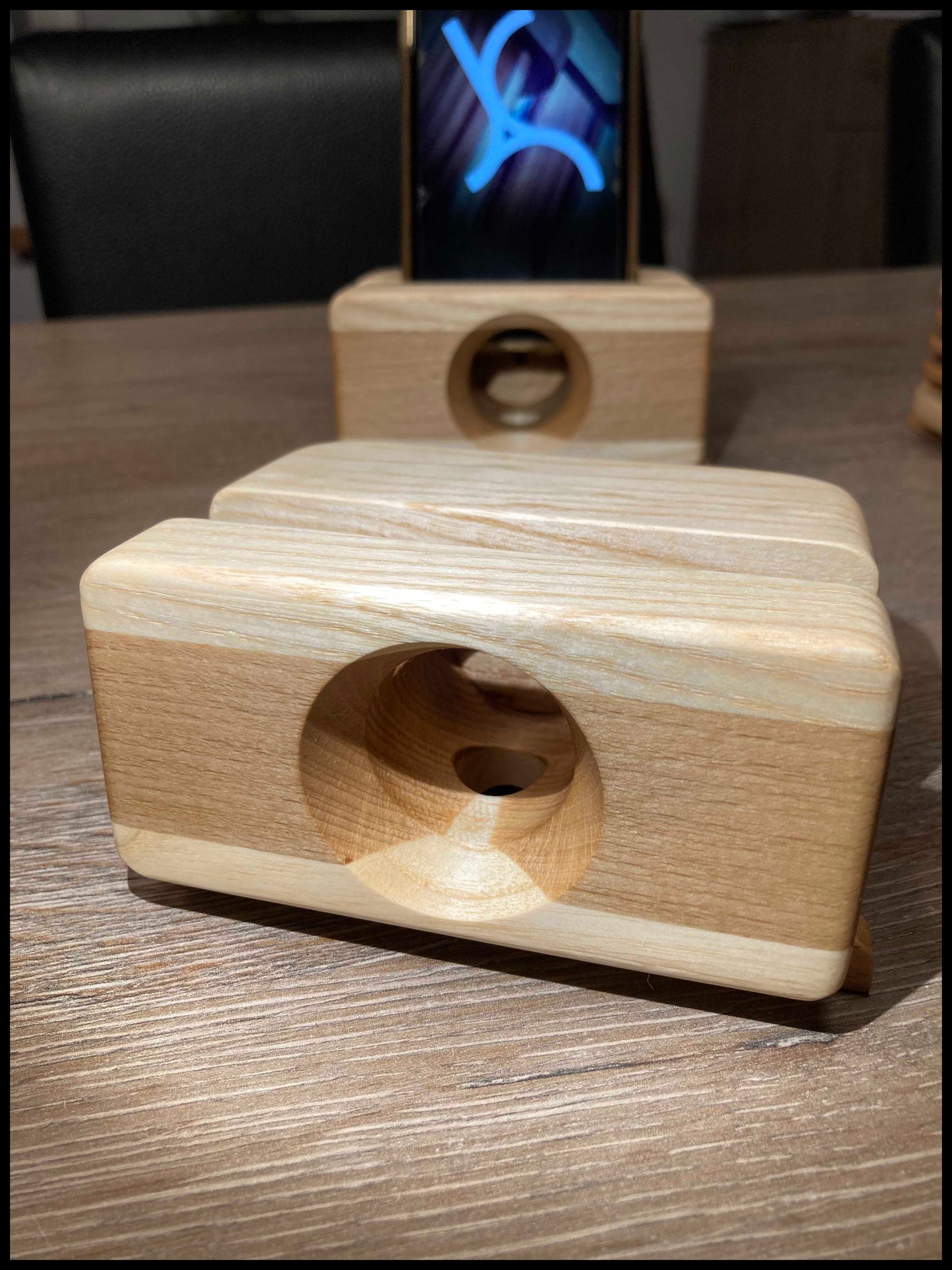 Enceinte passive en bois massif de hêtre et d'érable