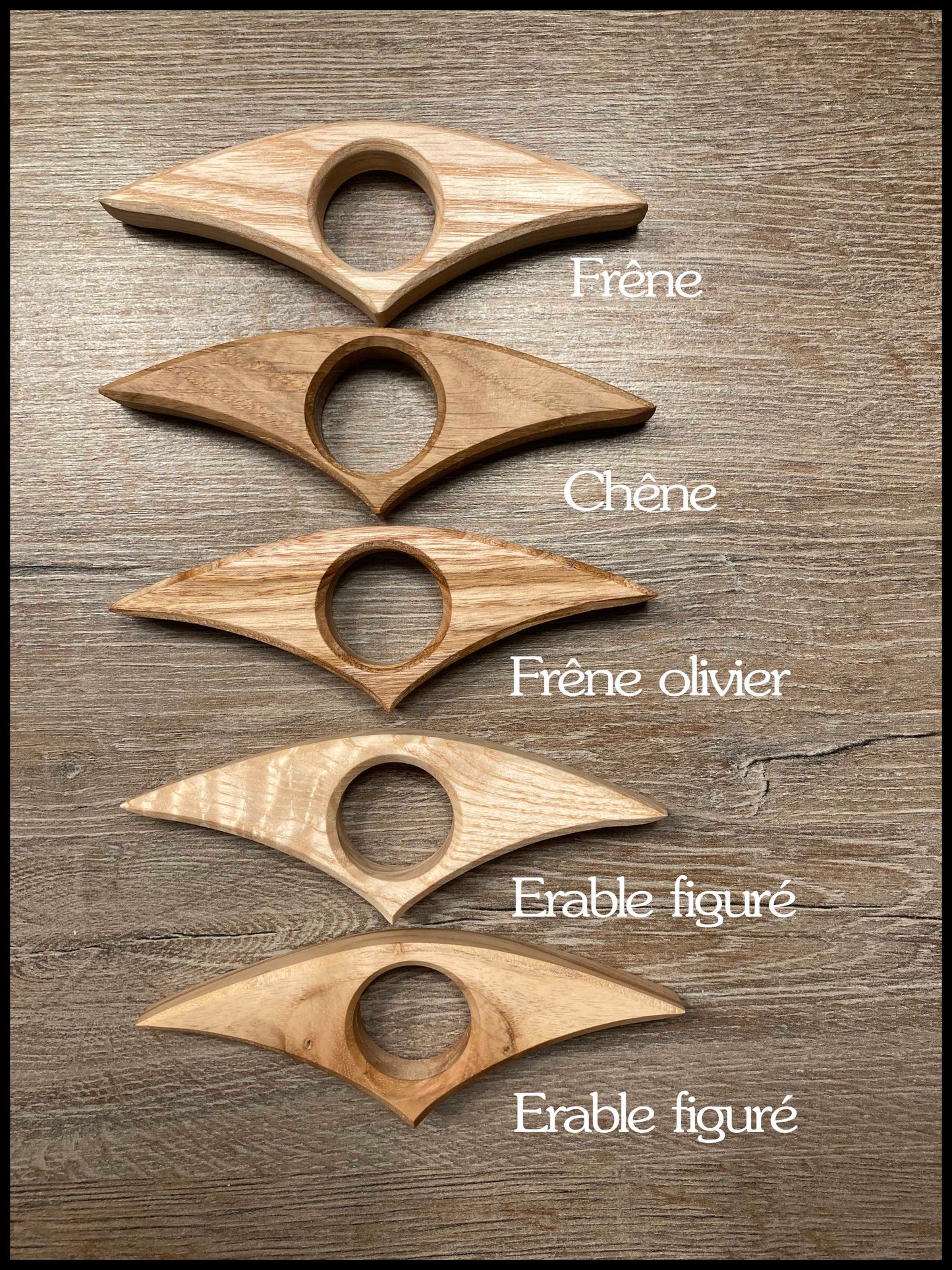 Bague de lecture en bois massif issus d'essences locales