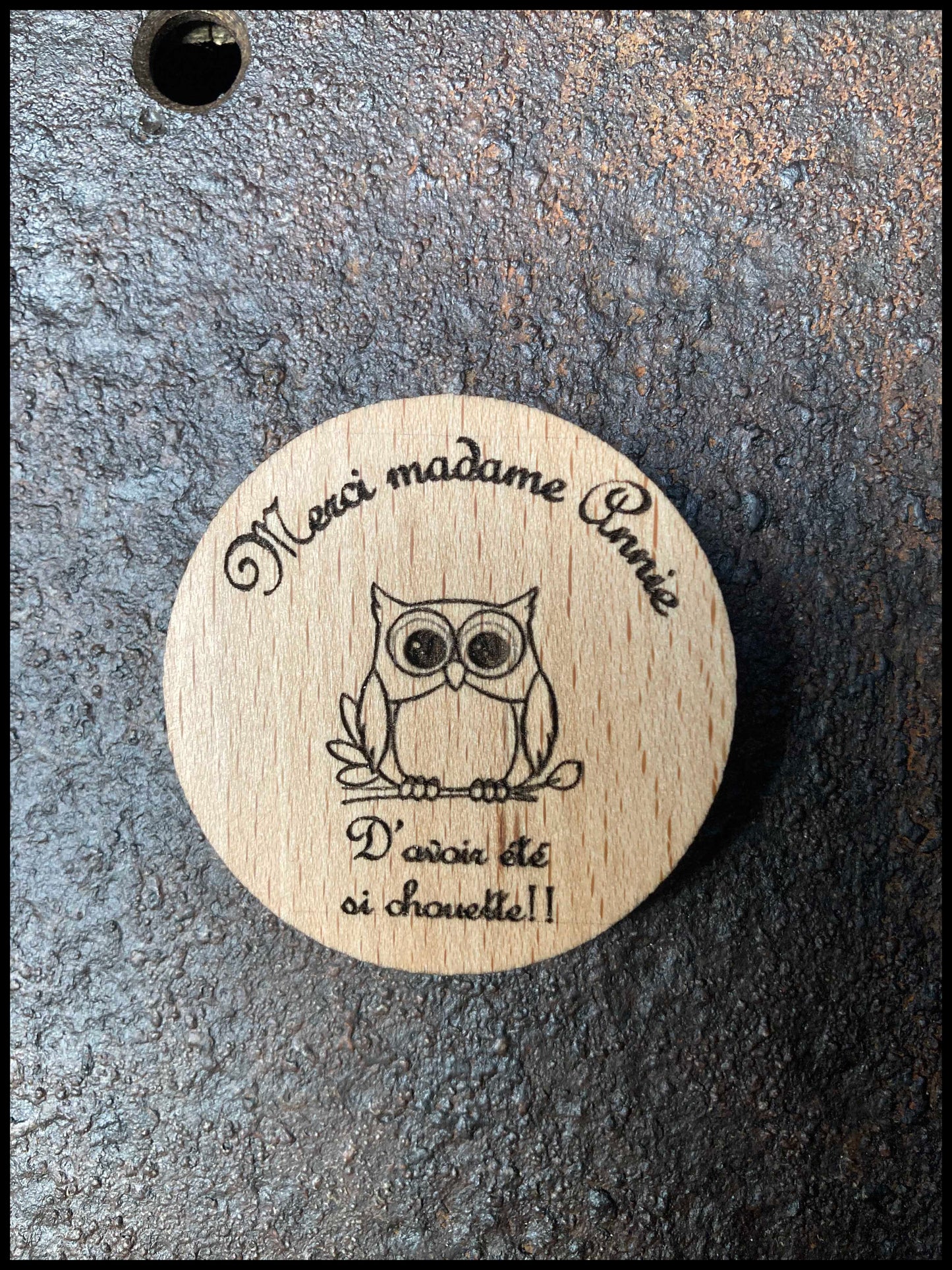 Magnet en bois massif de hêtre, un cadeau très attachant pour une fin d'année scolaire!