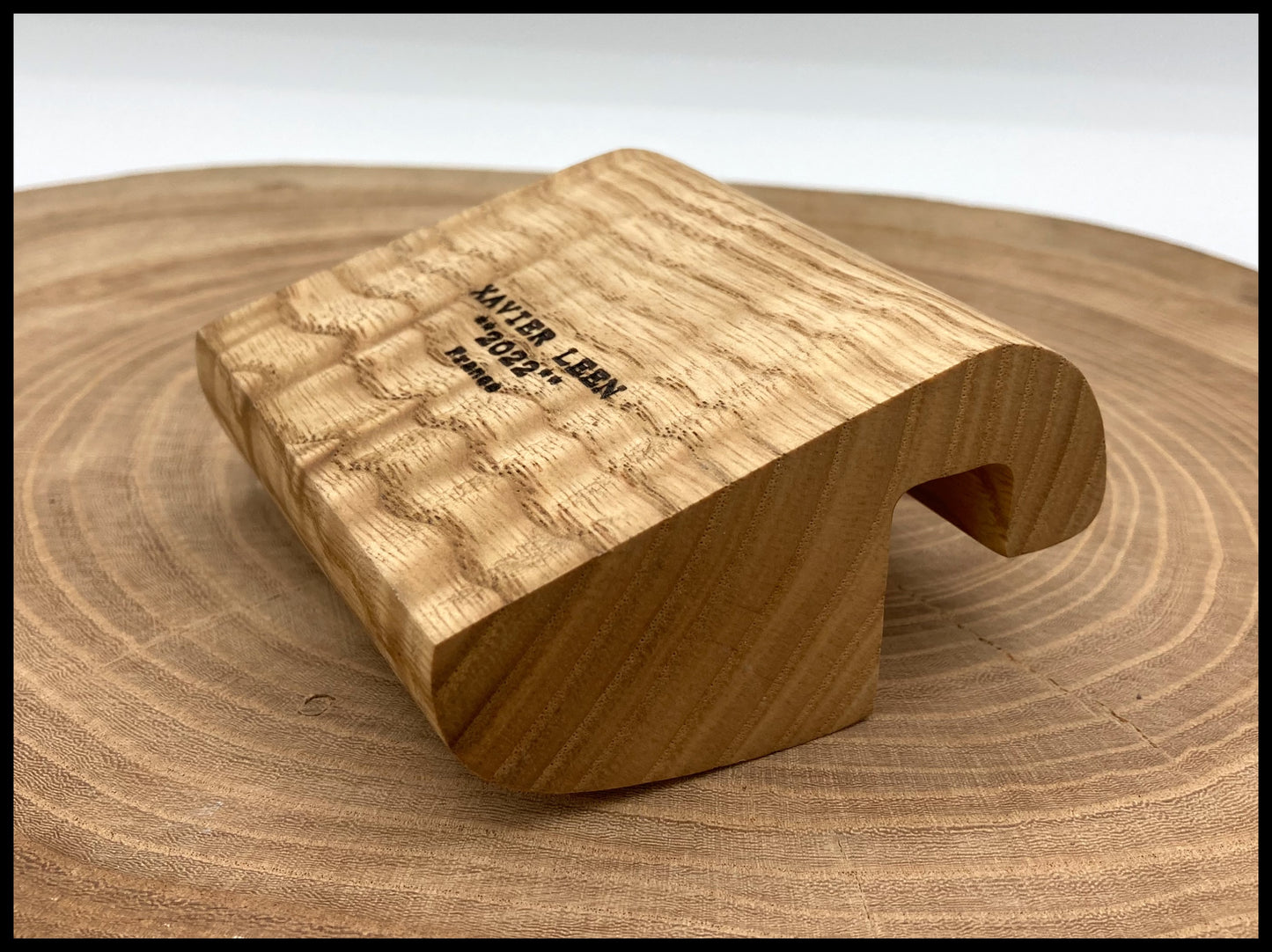 Telephone holder in solid ash wood: corrugated Telenfrêne