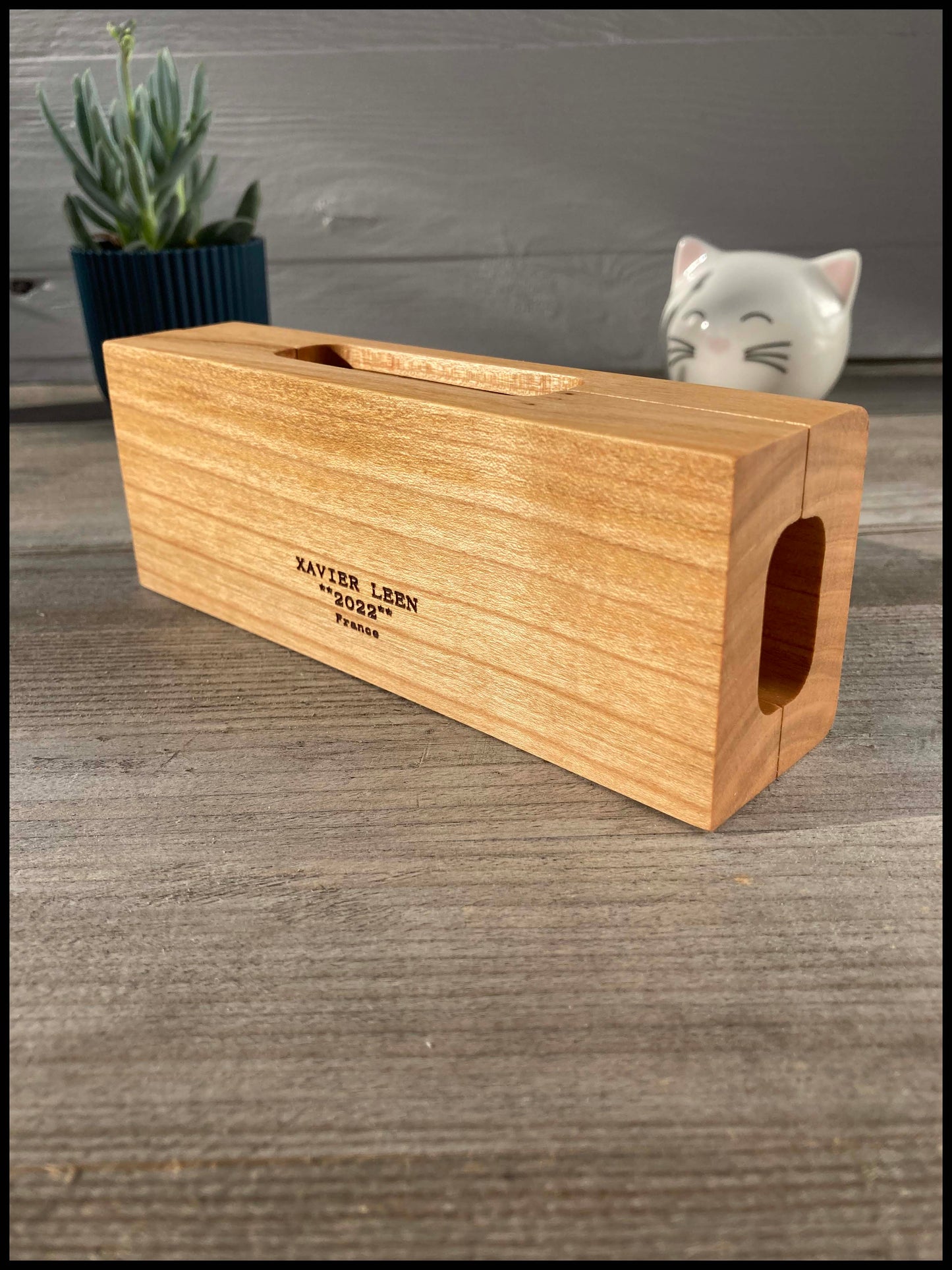 Solid cherry and apple wood jewelry box: a cherry apple