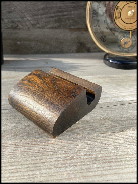 Telephone stand in solid black locust wood, ebonized faux acacia: Télacacias