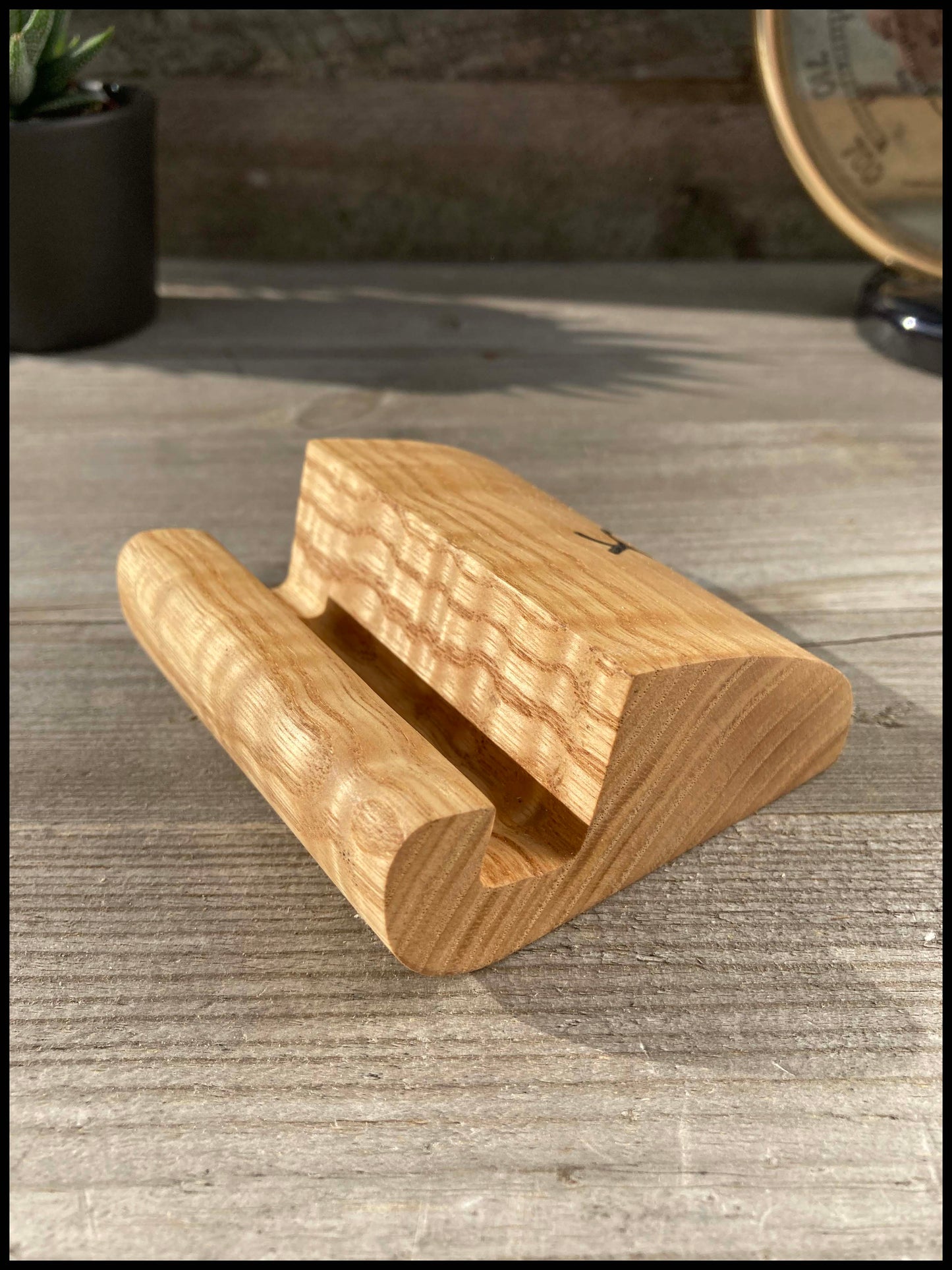 Telephone holder in solid ash wood: corrugated Telenfrêne