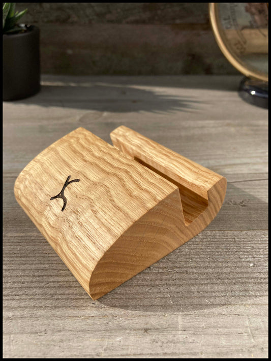 Telephone holder in solid ash wood: corrugated Telenfrêne