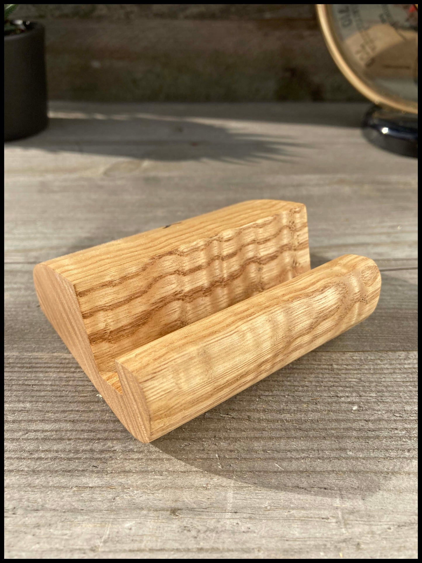 Telephone holder in solid ash wood: corrugated Telenfrêne